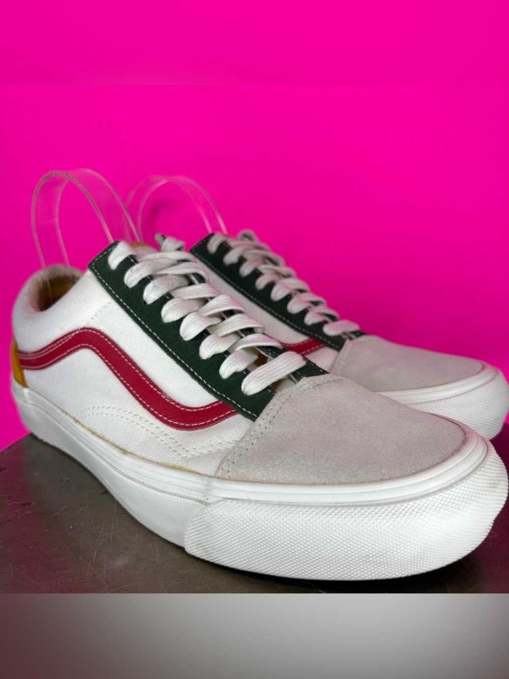 Vans OG Old Skool LX 'White' Canvas, Suede Colorblock Low Top Sneaker US 9.5